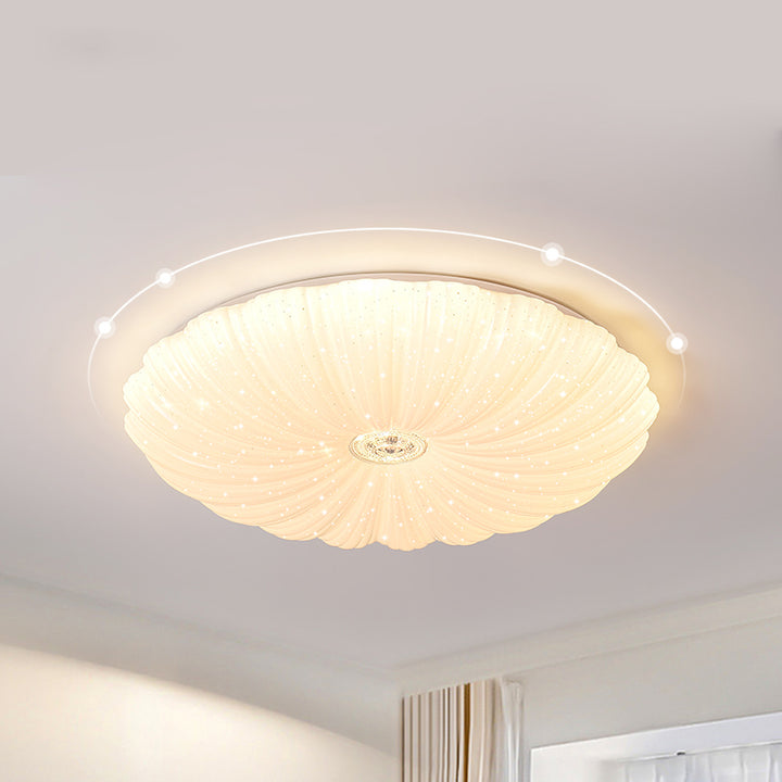 Moderne minimalistische runde Blumen Eisen PVC LED Deckenleuchte für das Wohnzimmer 