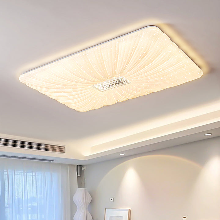 Plafonnier LED rectangulaire en fer PVC minimaliste moderne pour salon 