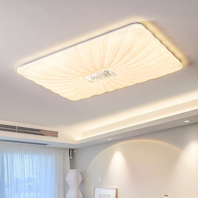 Modern Minimalist Rectangle Iron PVC LED Flush Mount Ceiling Light For Living Room