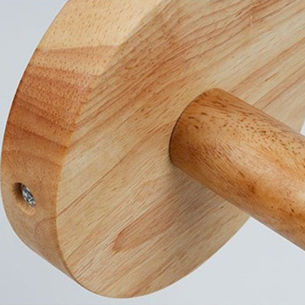 Lampe murale contemporaine scandinave en fer et bois cylindrique à 1 lumière pour chambre 