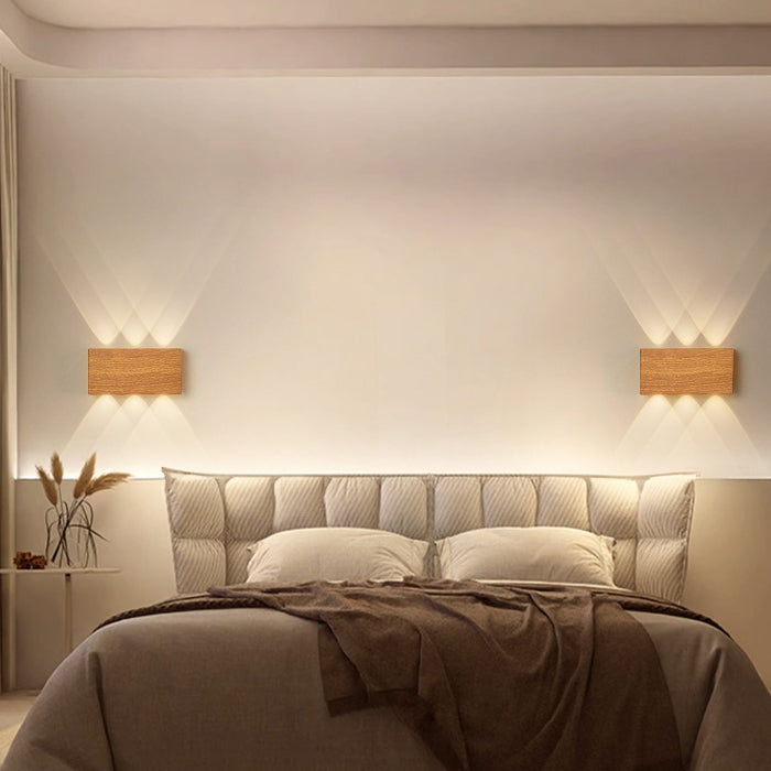Moderne minimalistische rechteckige Aluminium-Eisen-LED-Wandleuchte für das Schlafzimmer 