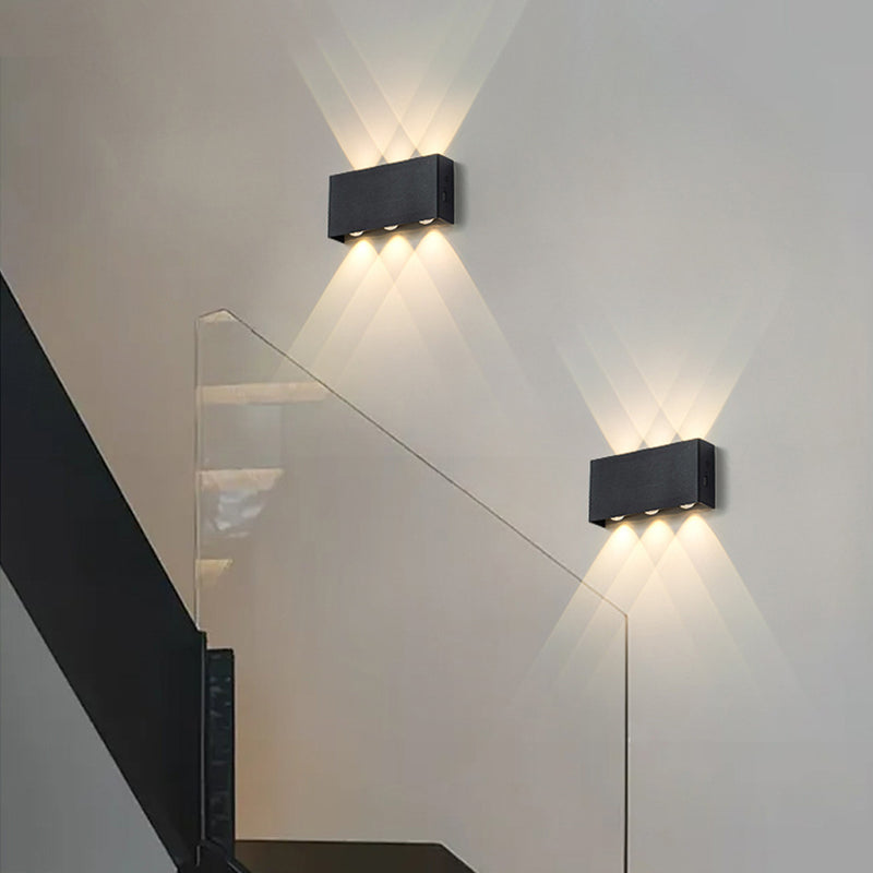 Moderne minimalistische rechteckige Aluminium-Eisen-LED-Wandleuchte für das Schlafzimmer 