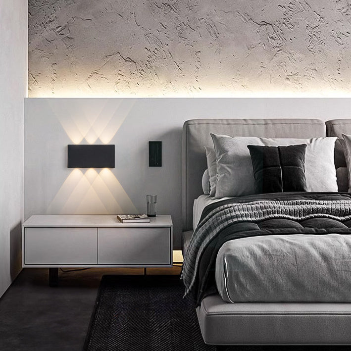 Lámpara de aplique de pared LED rectangular de aluminio y hierro minimalista moderna para dormitorio 
