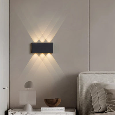 Moderne minimalistische rechteckige Aluminium-Eisen-LED-Wandleuchte für das Schlafzimmer 