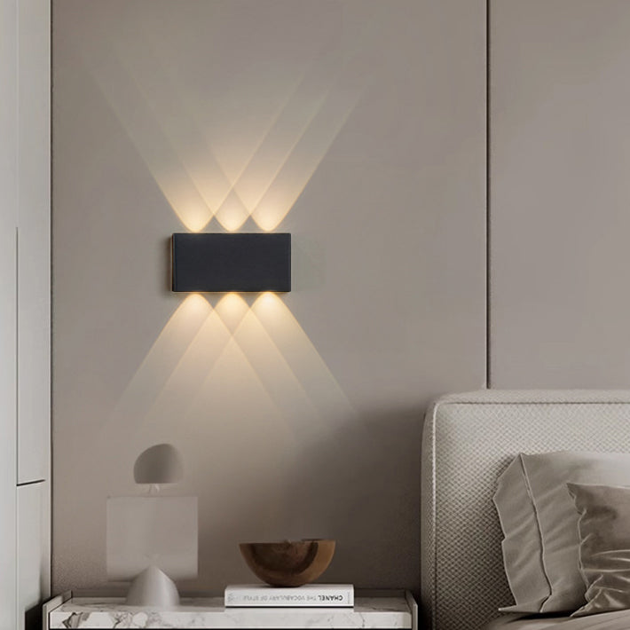 Moderne minimalistische rechteckige Aluminium-Eisen-LED-Wandleuchte für das Schlafzimmer 