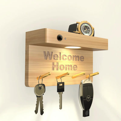 Modern Minimalist Solid Wood Plastic Rectangle LED Wall Sconce Lamp For Entryway