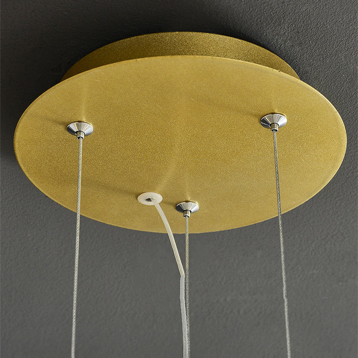 Modern Art Deco Ginkgo Leaf Glass Acrylic LED Chandelier For Living Room