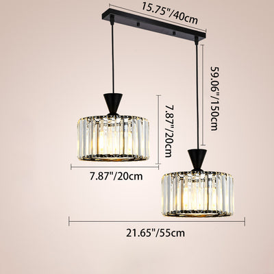 Lámpara de araña moderna minimalista redonda de hierro y cobre con cristal de 1/2 luces para comedor 