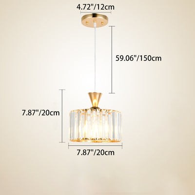 Lámpara de araña moderna minimalista redonda de hierro y cobre con cristal de 1/2 luces para comedor 