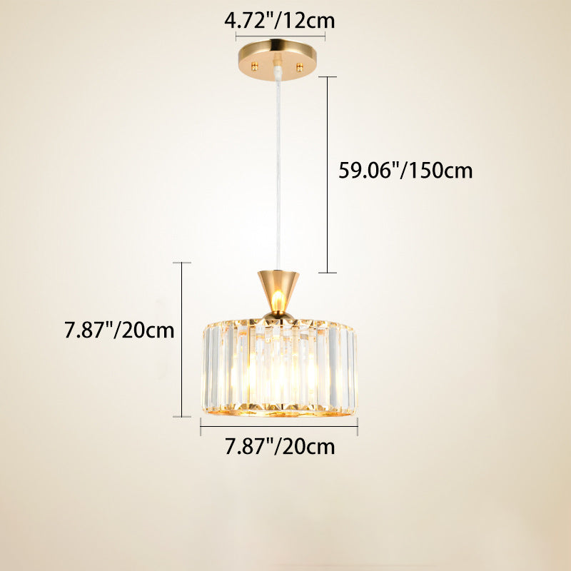 Lámpara de araña moderna minimalista redonda de hierro y cobre con cristal de 1/2 luces para comedor 