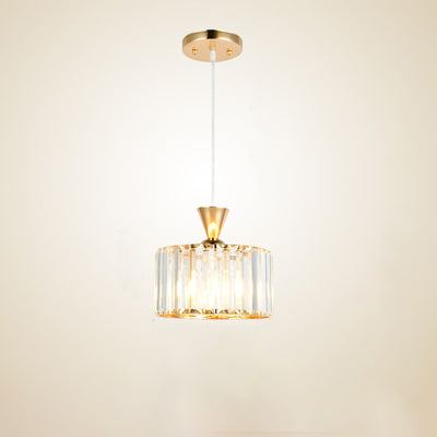 Lámpara de araña moderna minimalista redonda de hierro y cobre con cristal de 1/2 luces para comedor 