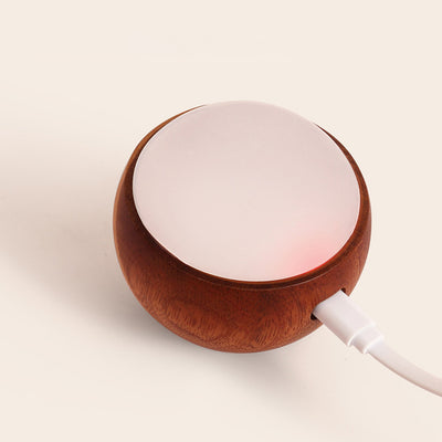 Modern Minimalist Spherical Cone Table Solid Wood Plastics LED Table Lamp For Bedroom