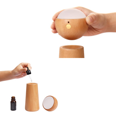 Modern Minimalist Spherical Cone Table Solid Wood Plastics LED Table Lamp For Bedroom