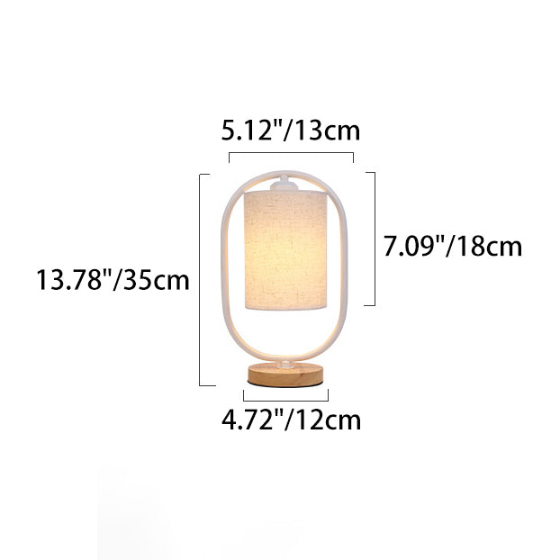 Lampe de table 1 lumière en bois massif cylindre scandinave contemporain pour chambre à coucher 
