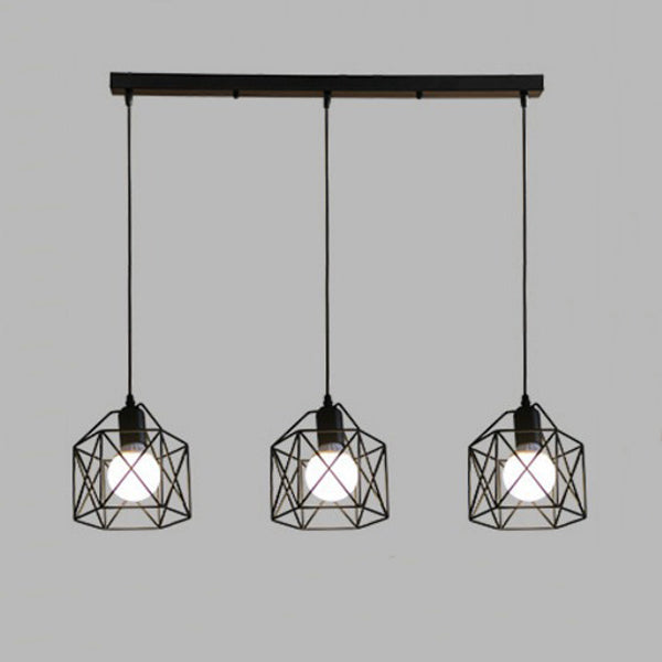 Contemporary Scandinavian Diamond Iron 1/3Light Island Light Chandelier For Dining Room
