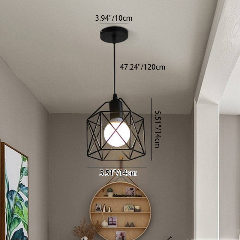 Contemporary Scandinavian Diamond Iron 1/3Light Island Light Chandelier For Dining Room