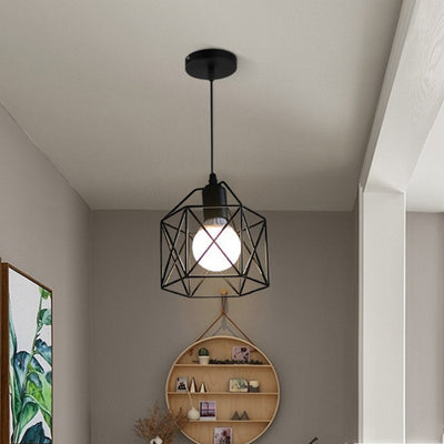 Contemporary Scandinavian Diamond Iron 1/3Light Island Light Chandelier For Dining Room