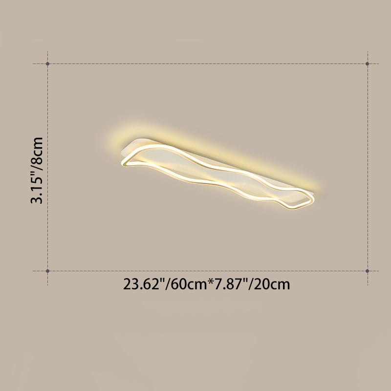 Modern Minimalist Rectangle Iron Silicone LED Flush Mount Celling Light For Hallway