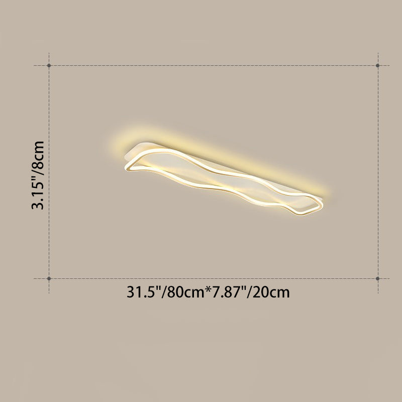 Modern Minimalist Rectangle Iron Silicone LED Flush Mount Celling Light For Hallway