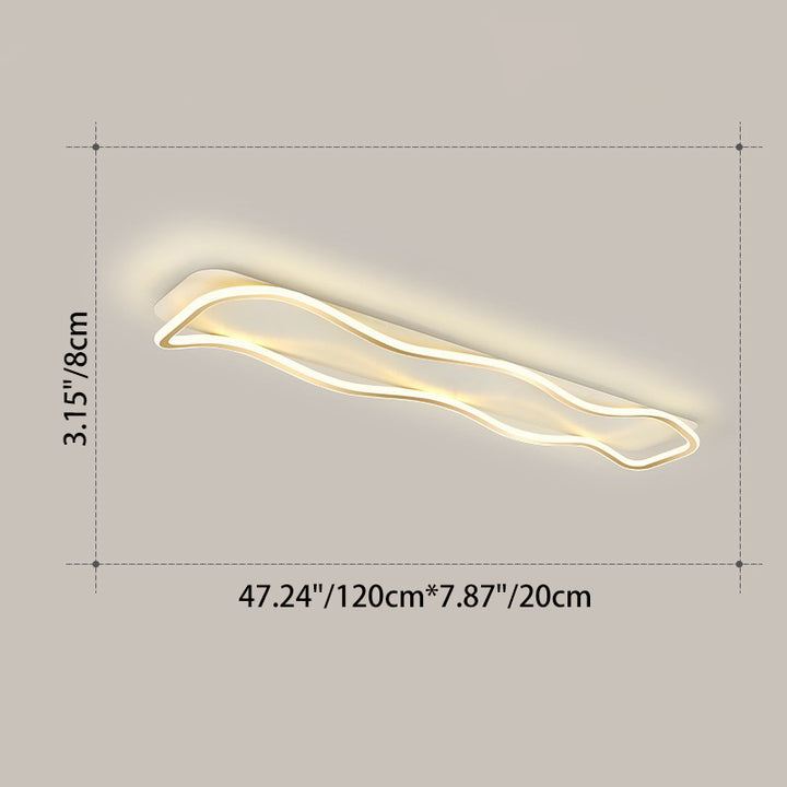 Modern Minimalist Rectangle Iron Silicone LED Flush Mount Celling Light For Hallway