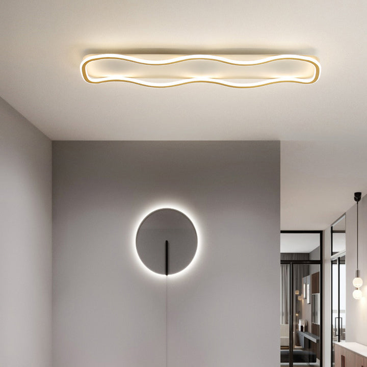 Moderne minimalistische rechteckige Eisen-Silikon-LED-Deckenleuchte für den Flur 