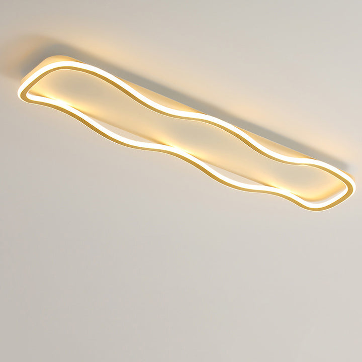 Modern Minimalist Rectangle Iron Silicone LED Flush Mount Celling Light For Hallway