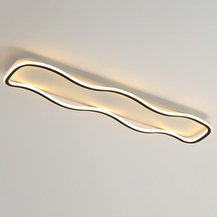Modern Minimalist Rectangle Iron Silicone LED Flush Mount Celling Light For Hallway