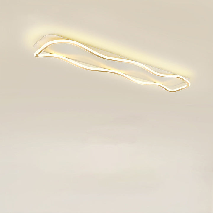 Modern Minimalist Rectangle Iron Silicone LED Flush Mount Celling Light For Hallway