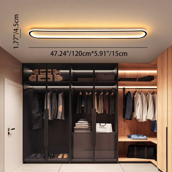 Plafonnier LED Minimaliste Moderne Rectangle Ovale en Fer Pour Couloir 