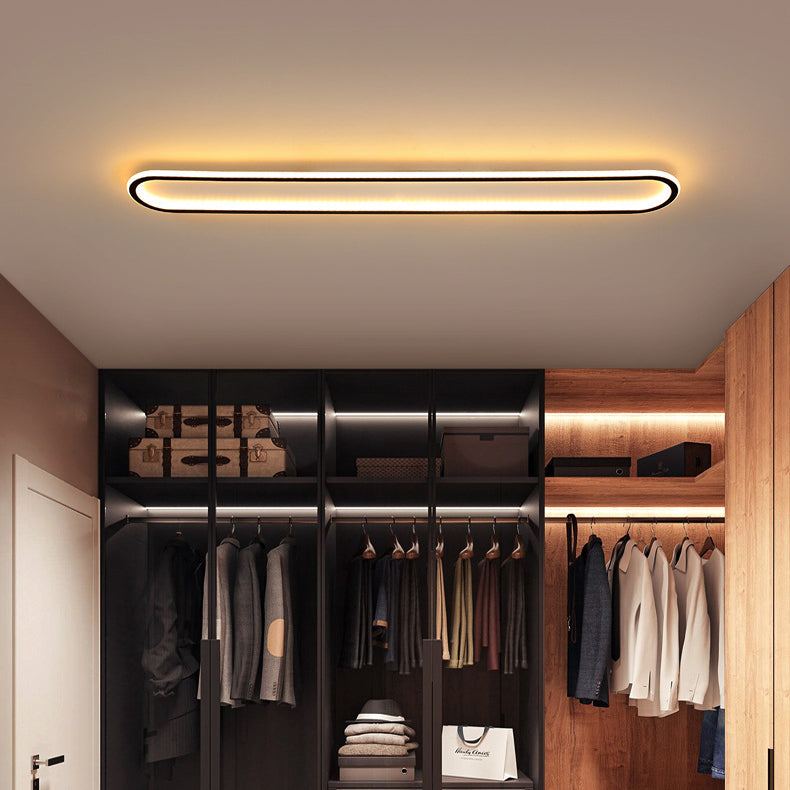 Plafonnier LED Minimaliste Moderne Rectangle Ovale en Fer Pour Couloir 