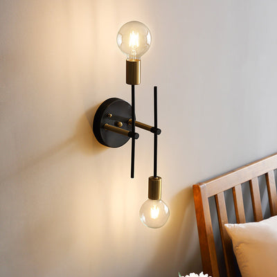Contemporary Scandinavian Round Iron 2-Light Track Lighting Flush Mount Ceiling Light For Hallway