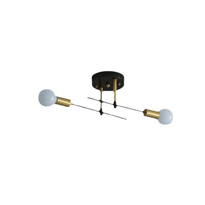 Contemporary Scandinavian Round Iron 2-Light Track Lighting Flush Mount Ceiling Light For Hallway
