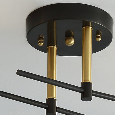 Contemporary Scandinavian Round Iron 2-Light Track Lighting Flush Mount Ceiling Light For Hallway