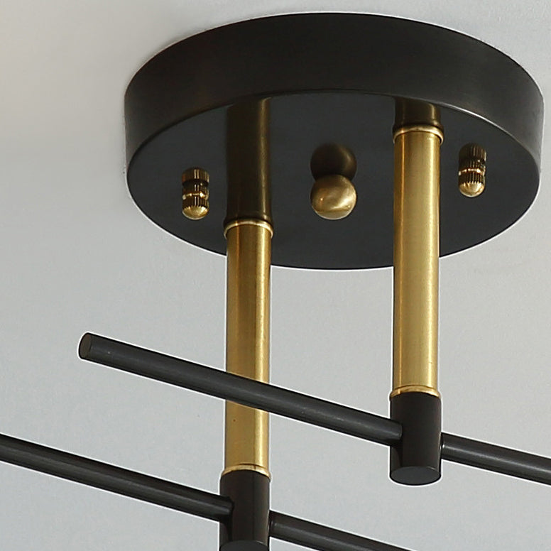 Contemporary Scandinavian Round Iron 2-Light Track Lighting Flush Mount Ceiling Light For Hallway