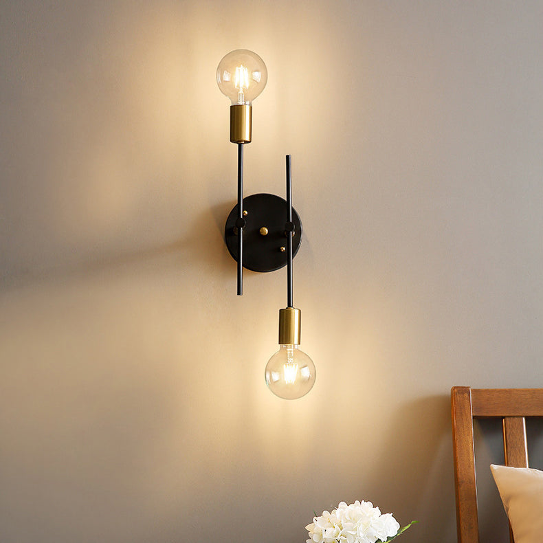 Contemporary Scandinavian Round Iron 2-Light Track Lighting Flush Mount Ceiling Light For Hallway