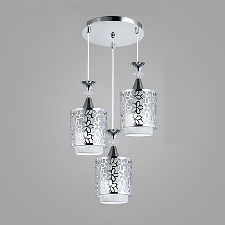 Moderne minimalistische Zylinder Aluminium Eisen 1/3 Licht Insel Licht Kronleuchter für Esszimmer 