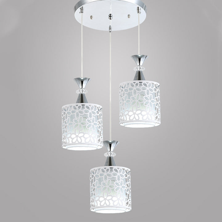 Moderne minimalistische Zylinder Aluminium Eisen 1/3 Licht Insel Licht Kronleuchter für Esszimmer 
