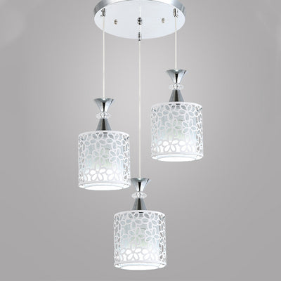 Modern Minimalist Cylinder Aluminum Iron 1/3 Light Island Light Chandelier For Dining Room
