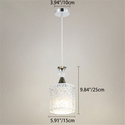 Modern Minimalist Cylinder Aluminum Iron 1/3 Light Island Light Chandelier For Dining Room