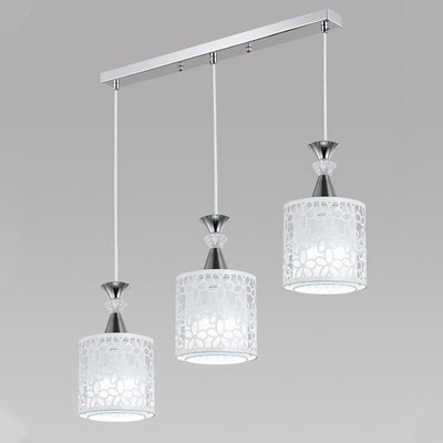 Modern Minimalist Cylinder Aluminum Iron 1/3 Light Island Light Chandelier For Dining Room