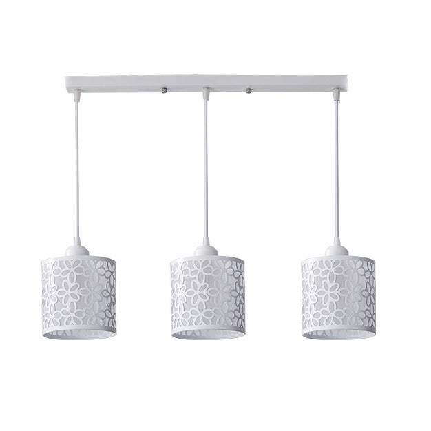 Aldeas tradicionales cilindro aluminio hierro 1/3 luz lámpara de araña para comedor 