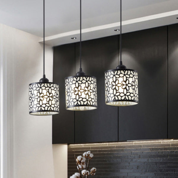 Aldeas tradicionales cilindro aluminio hierro 1/3 luz lámpara de araña para comedor 
