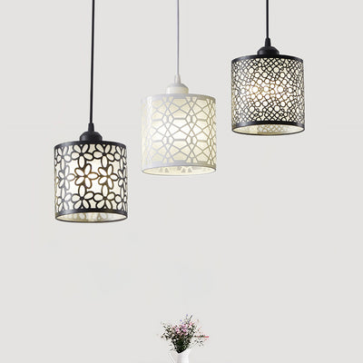 Aldeas tradicionales cilindro aluminio hierro 1/3 luz lámpara de araña para comedor 