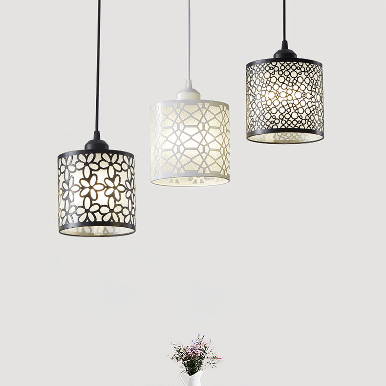 Aldeas tradicionales cilindro aluminio hierro 1/3 luz lámpara de araña para comedor 