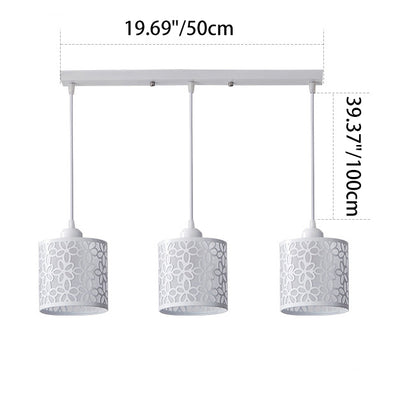 Aldeas tradicionales cilindro aluminio hierro 1/3 luz lámpara de araña para comedor 