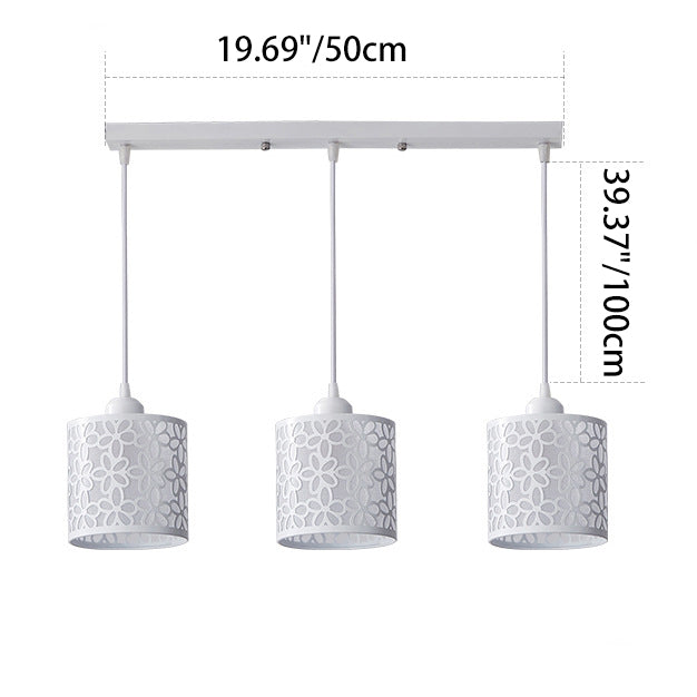 Aldeas tradicionales cilindro aluminio hierro 1/3 luz lámpara de araña para comedor 