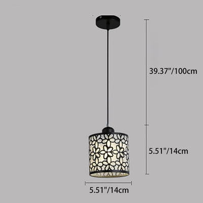 Aldeas tradicionales cilindro aluminio hierro 1/3 luz lámpara de araña para comedor 