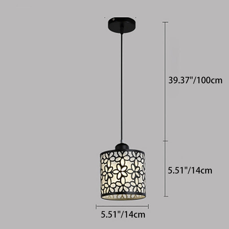 Aldeas tradicionales cilindro aluminio hierro 1/3 luz lámpara de araña para comedor 