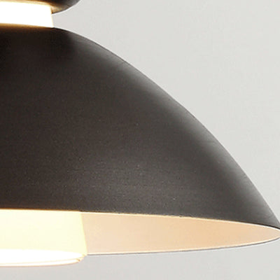 Luz colgante de hierro con vidrio disc escandinavo contemporáneo de 1 luz para comedor 