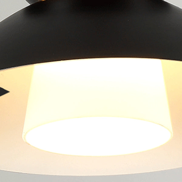 Luz colgante de hierro con vidrio disc escandinavo contemporáneo de 1 luz para comedor 